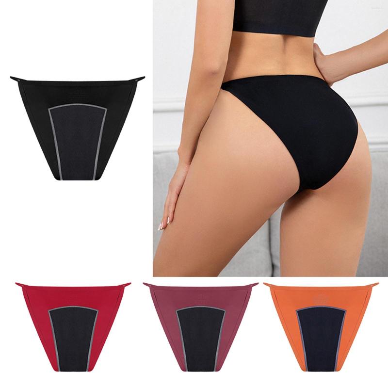 

Women's Panties Women's Four Layer Leakproof Large Ice Silk Seamless Menstrual Physiological Thong Underpants Sexy Underwear Cotton, Black