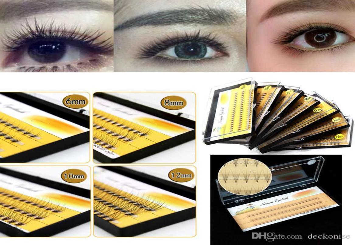 

Fashion 10 Roots 60pcs Makeup Individual Cluster Eye Lashes Natural Long Soft Grafting Fake False Eyelashes1840661
