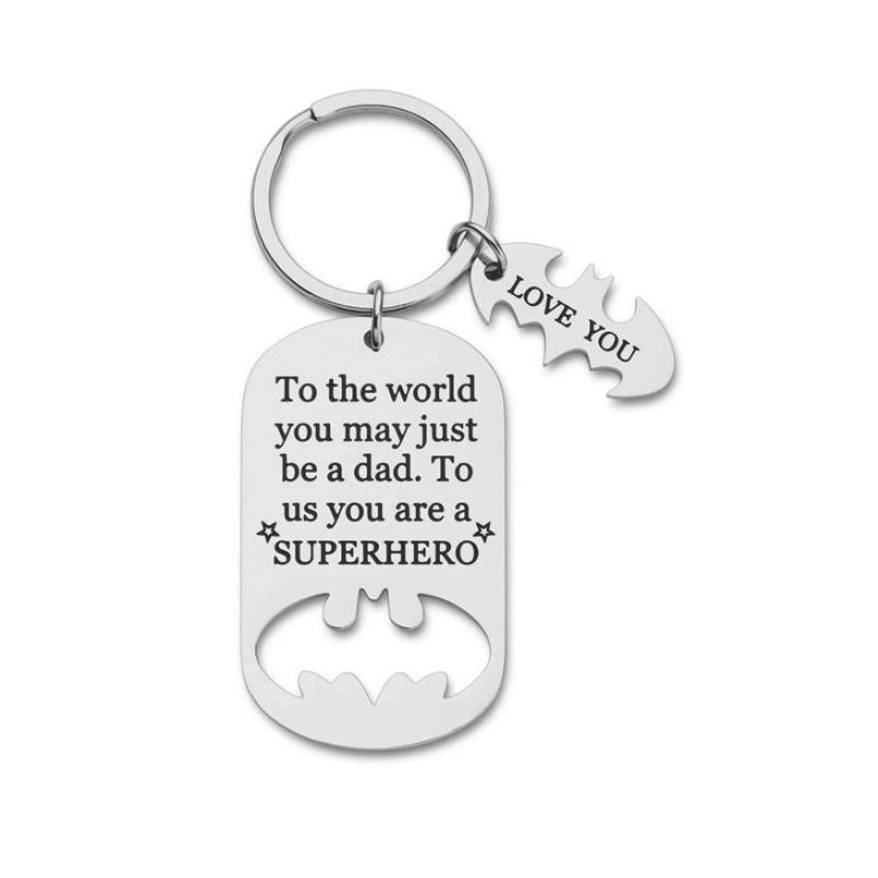 

Key Rings Stainless Steel Chain Fathers Day Creative Giftsto The World You May Just Be A Dad Keychain Daddy Drop Delivery Jewelry Dh6Cm