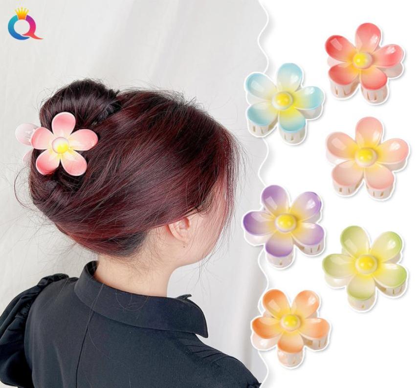 

Korea Fashion Big Flower Shape Ribbon Hair Claw Acrylic Clip for Women Girls Crab Hairpins Bath Barrette Headwear Hairdressing Acc8289068, Red