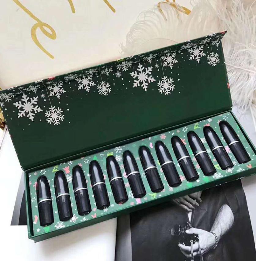 

12 piece suit Bullet style lipstick Lip Moisturizing charming easy to color lip stick 12 color codes lipstick set last longer make7945797, Army green