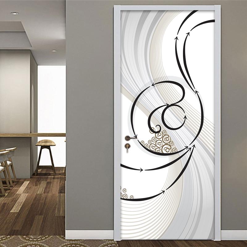 

Dresses 3d Door Sticker Custom Size Waterproof Self Adhesive Removable Wallpaper Poster Living Room Bedroom Door Decoration Wall Decals, Blue