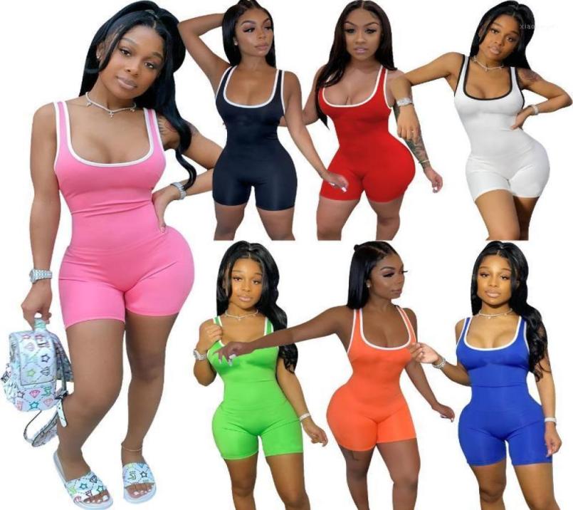 

Women Sexy Yoga Shorts Romper Jumpsuit One Piece Sleeveless Bodycon Bodysuit Pajama Fitness for Workout Yoga Gym Club Clothes13149575, Black