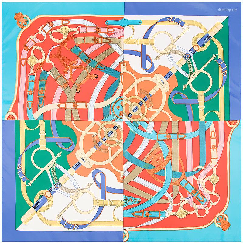 

Scarves 38colors 100cm 2023 Chain Print Silk Scarf Women Headband Hijab Twill Large Square Fashion Wraps