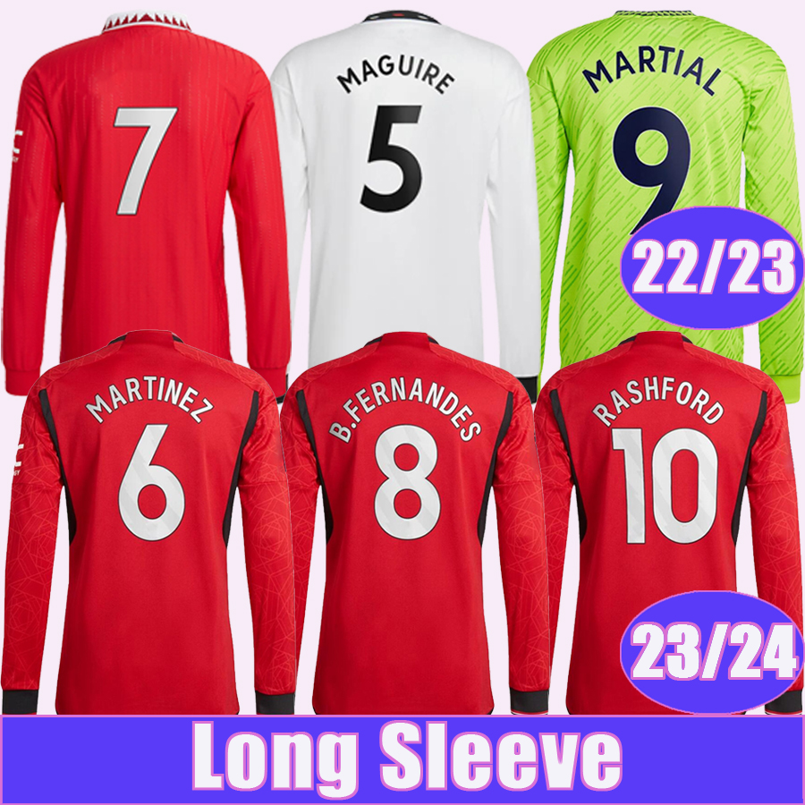 

23 24 RASHFORD MARTINEZ Mens Long Sleeve Soccer Jerseys B. FERNANDES MARTIAL ERIKSEN CASEMIRO SANCHO ANTONY 22 23 Home Football Shirts Uniforms, Cx8575 22 23 home no patch