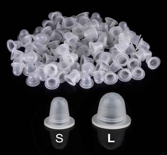 

100Pcs Disposable Tattoo Ink Cup Mini Small Large Size Silicone Permanent Tattoos Makeup Eyebrow Pigment Holder Container Caps9346166