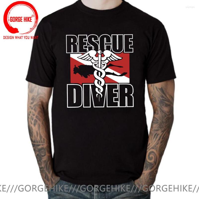 

Men's T Shirts Dive Scuba Diving Shirt Men Rescue Diver Soft Cotton Casual Tees T-Shirt Novelty Design Loose Tshirt Camisetas, Chocolate