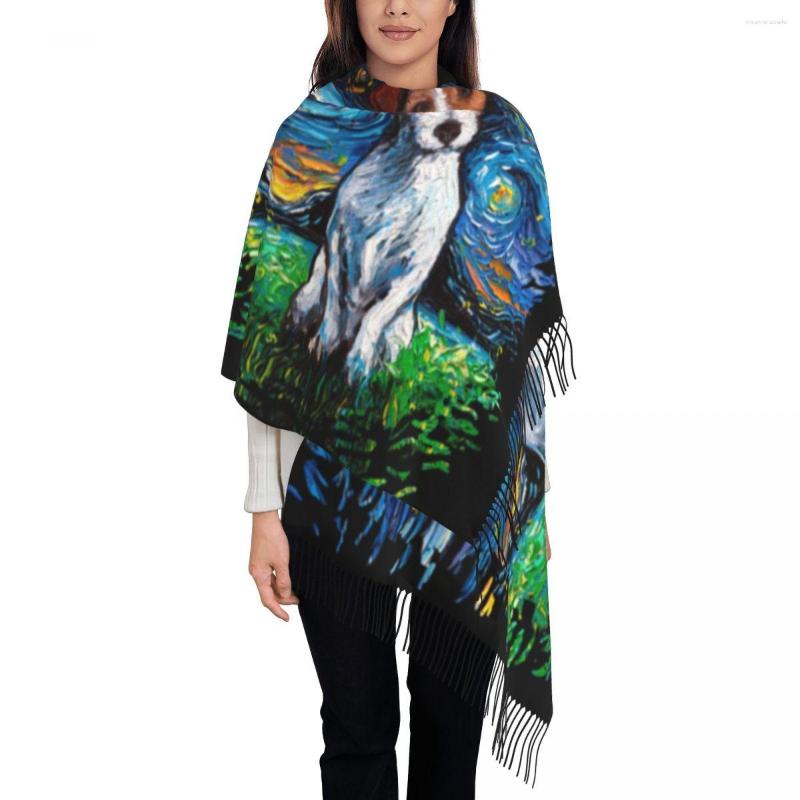 

Scarves Jack Russell Terrier Puppy Tassel Scarf Women Soft Pet Animal Cute Shawls Wraps Lady Winter