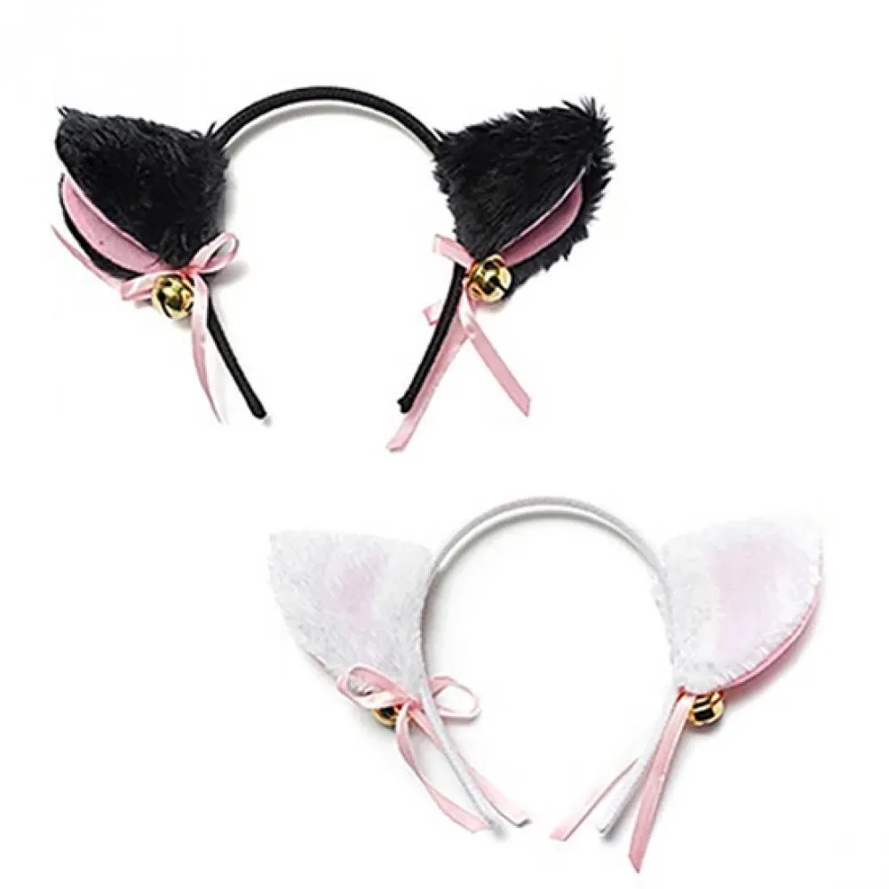 

Beautiful Masquerade Halloween Cat Ears Headband hairpin Cosplay Anime Party Costume Bow Tie Bell Headwear Headbands
