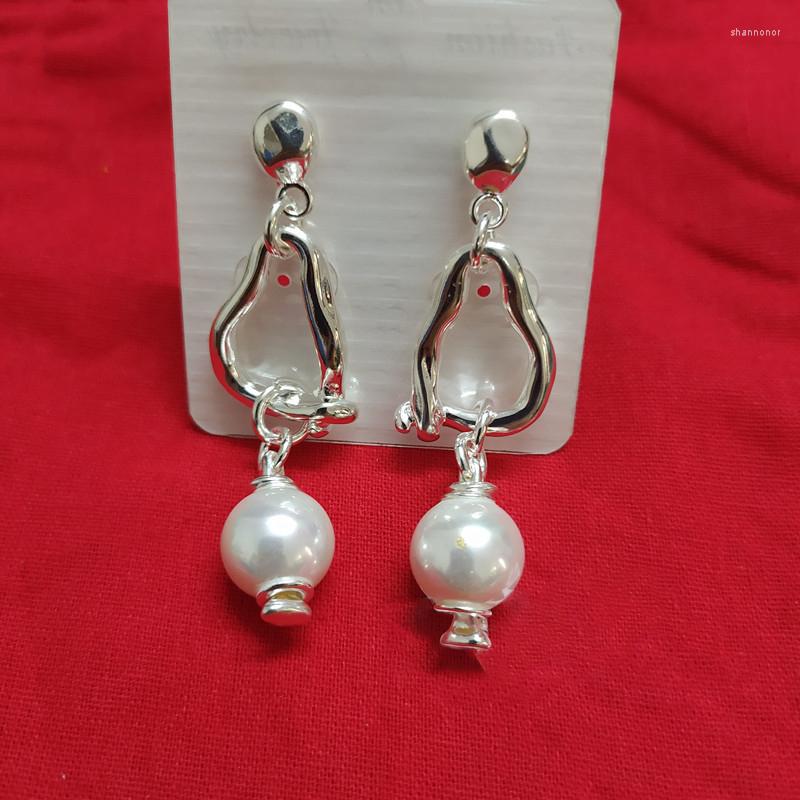 

Stud Earrings High Quality Spanish Original Fashion Electroplating 925 Silver Round Pearl Pin Festival Jewelry Gift