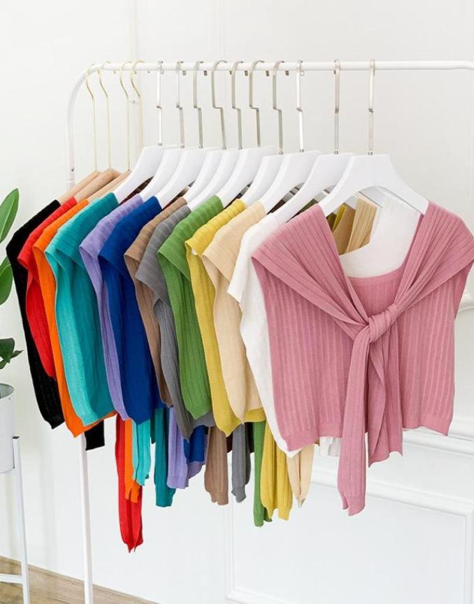 

Bow Ties Knitted False Lace Shirt Collar Female Solid Color Blouse Sweater Neckline Detachable Laceup Decor Accessories9812975