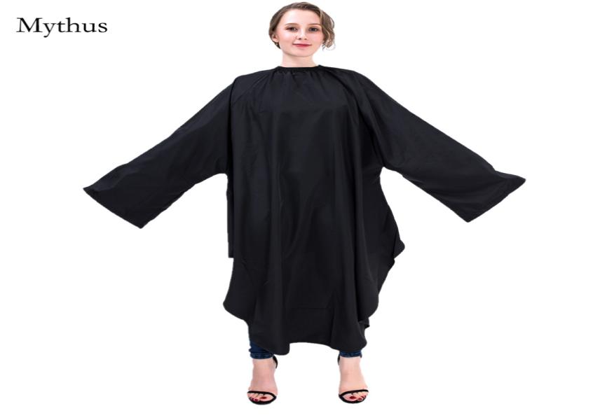 

High Quality Black Waterproof Hair Cutting CapeBarbers Hairdresser Styling Hair Cloth Cape With SleevesBeauty Salon Hairdressing9732794