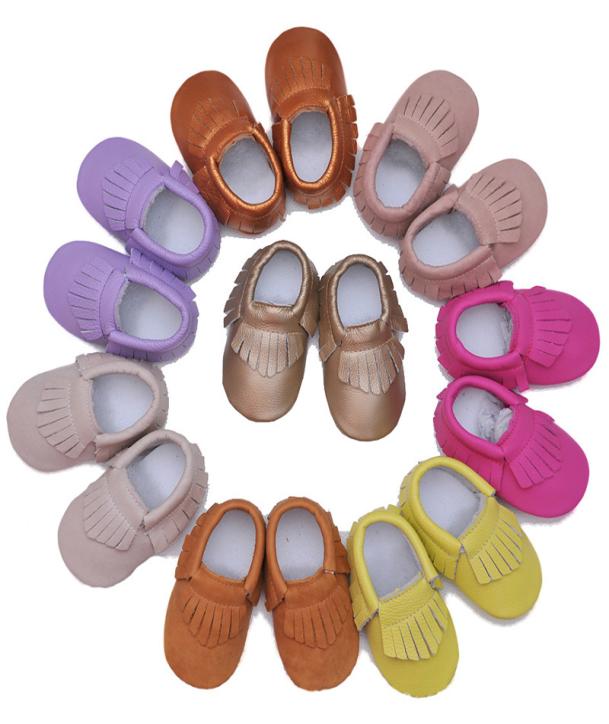 

Baby Moccasins Genuine Leather Multi Pure Color Infant Shoes Soft Sole Antislip Baby Prewalkers Baby First Walkers5298368, Red