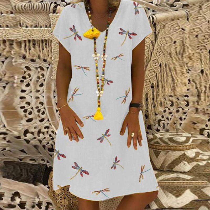 

Casual Dresses Spring/Summer Printed Short Sleeve Women's Dress All Summer