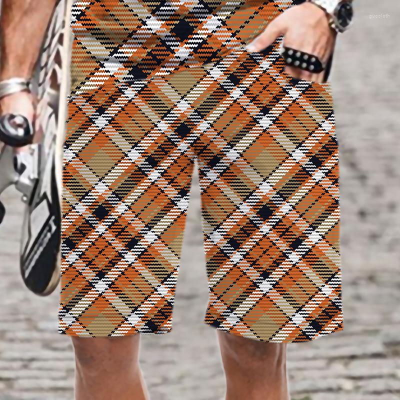 

Men's Shorts Plaid Stripe Pattern Fashion Swimming Cool Men/Women Elastic Waist Beach Summer Mens Clothing Casual Harajuku 2023, Adk983