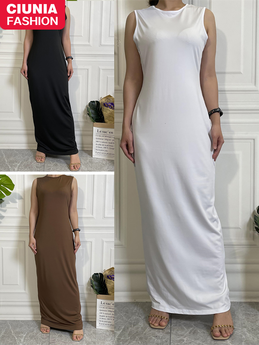 

Ethnic Clothing Ramadan Long Dresses Muslim Abayas For Women All Match Sleeveless Maxi Dress Turkey Khimar Kimono Robe Moroccan Caftan Woman 230628