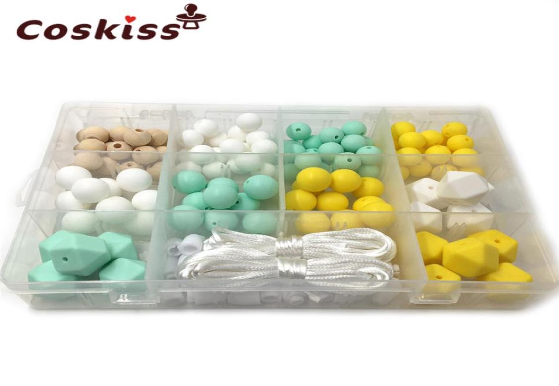 

DIY Silicone Baby Teething Necklace Kit Storage Case Included Perfect Baby Shower Gift Mixed Color Food Grade Teething Silico3787624