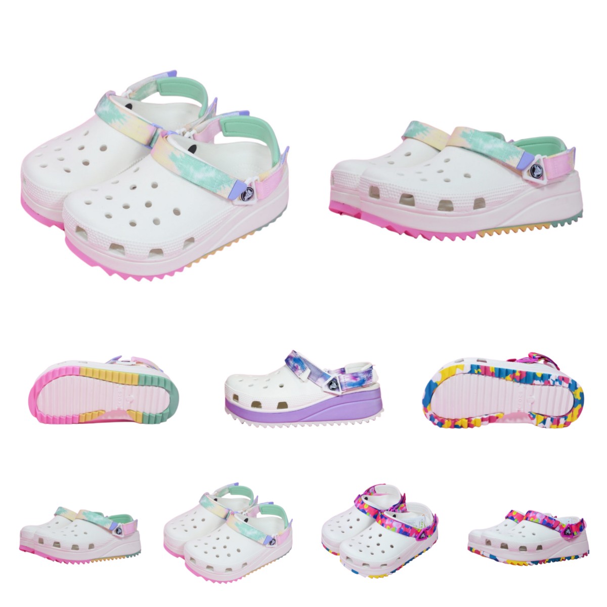 

Sandals EVA Classic Cool Walking classics slippers Crocodile Shoes Lightweight comfortable thick sole Women Summer Slides Designers Sandalias Mujer 206772 A07, White-purple