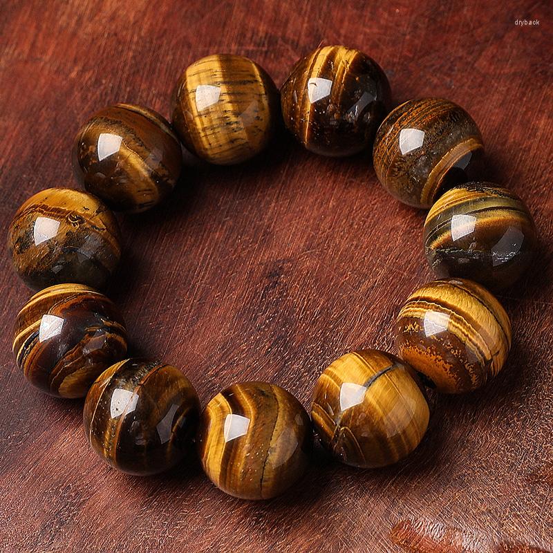 

Strand NIUYITID 2023 High Quality Tiger Eyes Stone Bead Bracelet For Men Male Jewellery Homme 14 16 18 20 Mm