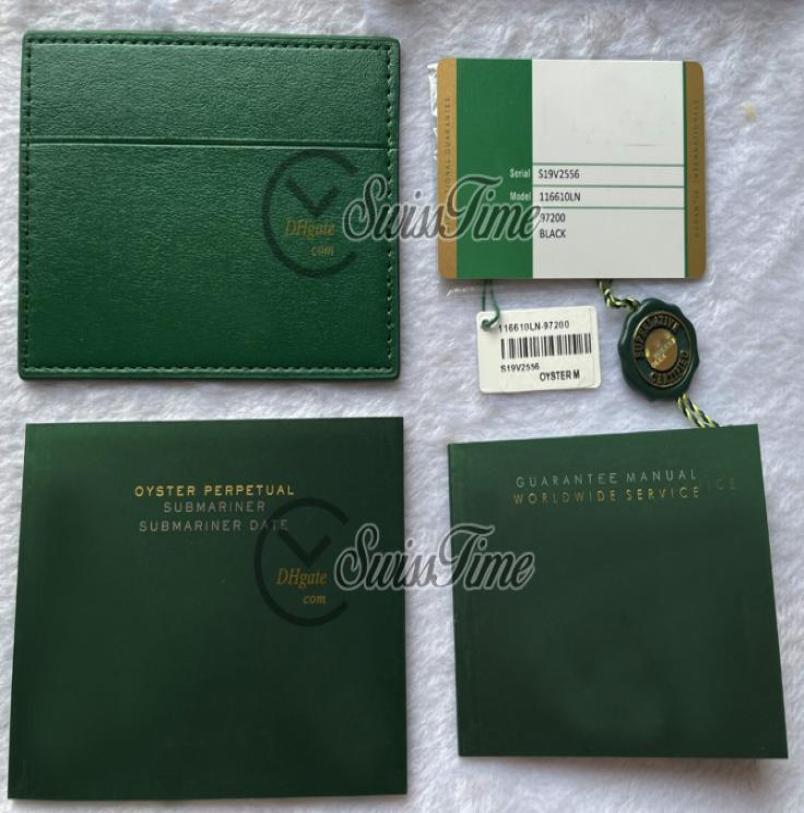 

V4 Green No Boxes Custom Made Rollie Warranty Card With AntiForgery Crown And Fluorescent Label Gift Same Serial Tag Manual Set S8954746
