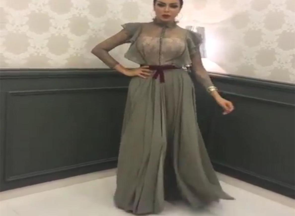 

2017 Sheer Neck Sheath Evening Dresses High Neck Ruffles Upper Side Seam Sexy Illusion Back Floor Length Sweep Train Chiffon Eveni5531180, Coral