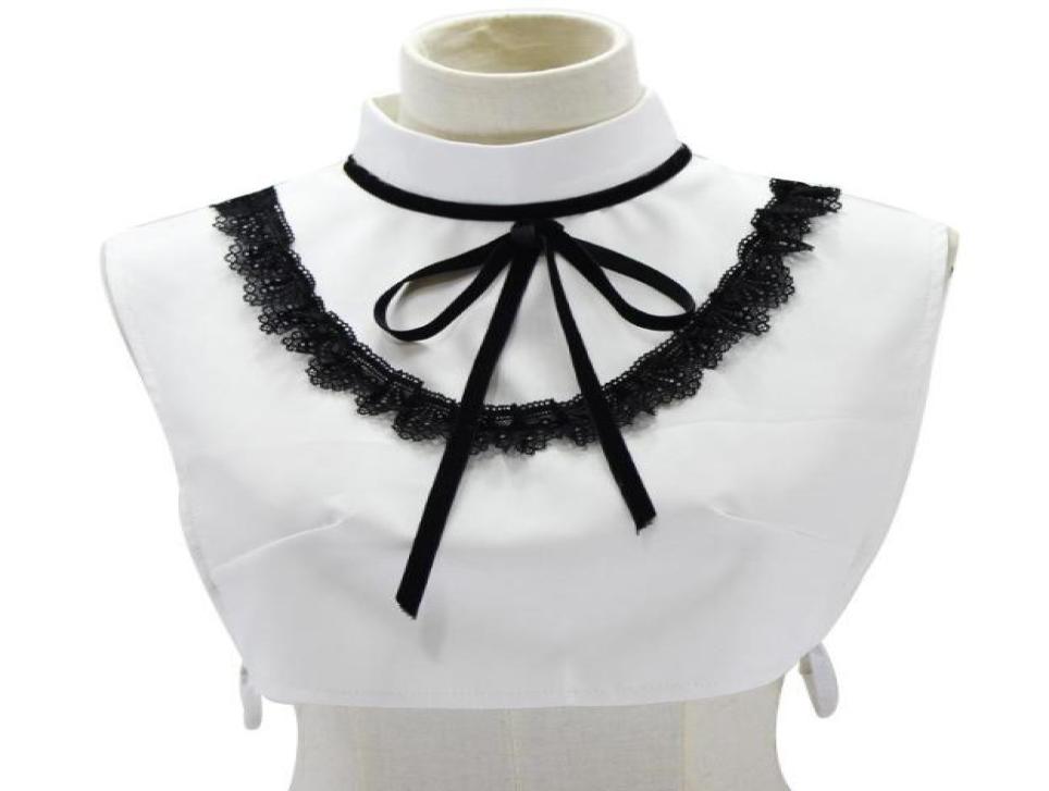 

Bow Ties Stand Fake Collar Women Autumn Sweater Half Shirt Blouse Tops Bowknots False Detachable Collars For DecorBow4170894