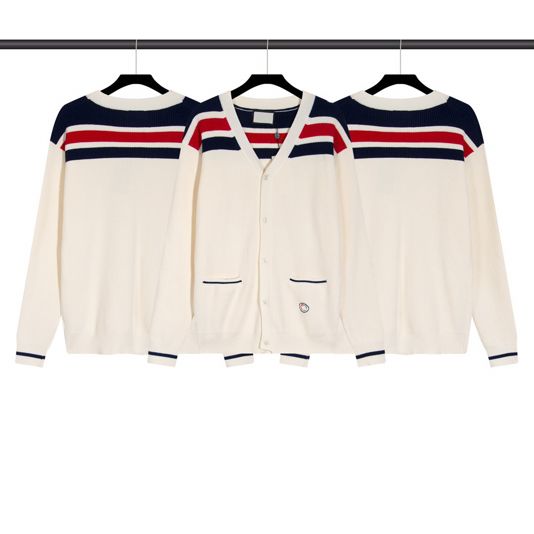 

Woman Sweater Designer Fashion Knit Woolen Sweaters Casual Loose Cardigan Jackets Classic Embroidery Pattern Jacket Womens Top Clothing 23FW, Beige