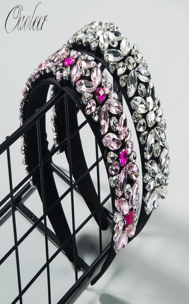 

Full Diamond Baroque Women Hair Fashion Crystal Rhinestones Flower Head Bands Hoops For Women Girls Vintage Hair Accessories12207431, Red