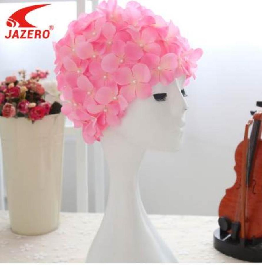 

JAZERO Elastic Waterproof Flowers Design Swimming Cap For Women Long Hair Water Sports Cute Hat Swimming Pool Protect Ears8742428