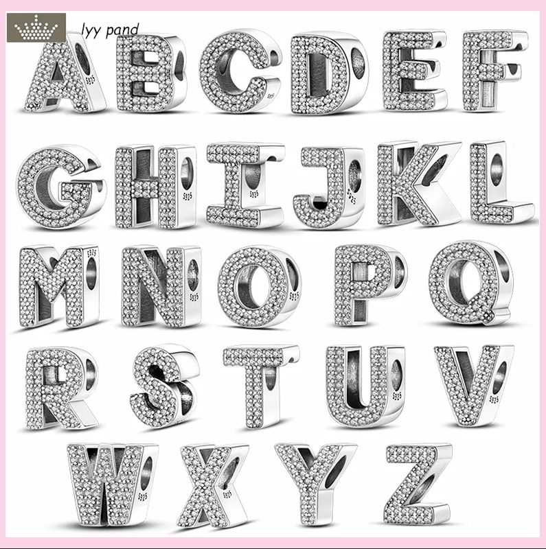 

For pandora charms jewelry 925 charm beads accessories Bracelet Alphabet Bead Initials Letters charm set