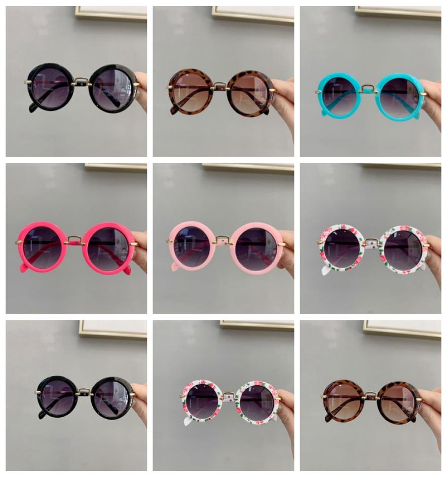 

Sunglasses Kids Retro Round Goggle Round Girls Eyeglasses Children Beach Sun Glasses Summer Kids Accessories Leopard Flower 6 Colo5955528