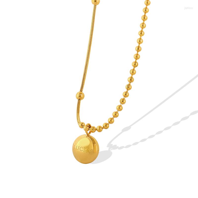 

Chains Women's Stainless Steel Beaded Necklace Ins Style Small Design Pendant Collar Bone Decorative Jewelry Gift For Friends