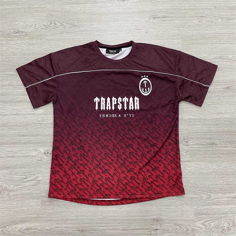 

Designer Mens t Shirt Trapstar Football Jersey Summer Casual Hip Hop Streetwear High Version Sportswear Short Sleeve Lv6a, Red