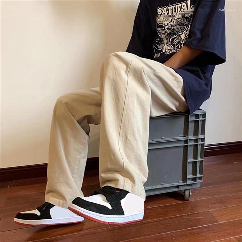 

Men's Pants Cargo Men Spring Summer Casual Straight Retro Wide Leg Loose Drape Long Sweatpants, Color4
