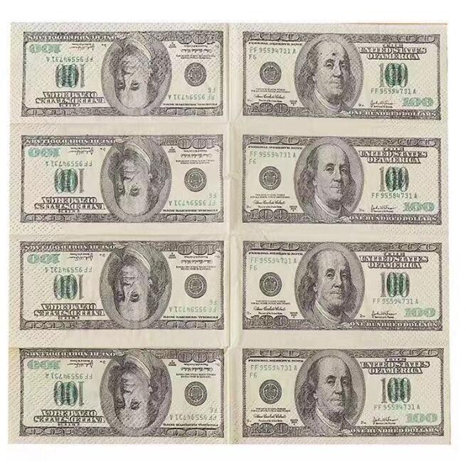 

Paper Napkins Serviettes 10Sheet One Hundred Us Dollar Bill Napkin Money Fl Print 2 Sided 100 Bills Stack Copy Drop Delivery Otl8V