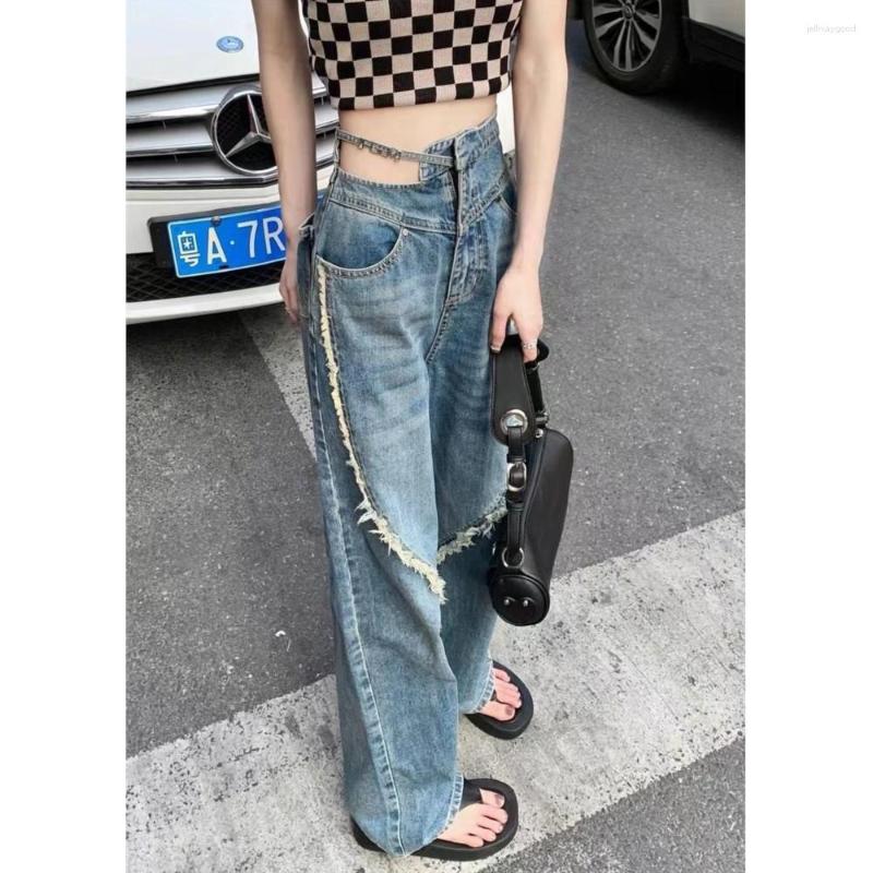 

Women' Jeans 2023 Y2K Horn Retro Low-waisted Cute Pants Beauty Street Casual Korean Baggy, Blue