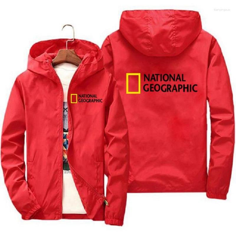 

Men's Trench Coats Nationals Geographics Men Jacket Zipper Windproof Women Hoodies Sunscreen Clothing Casual Sport Long Sleeve Hooded