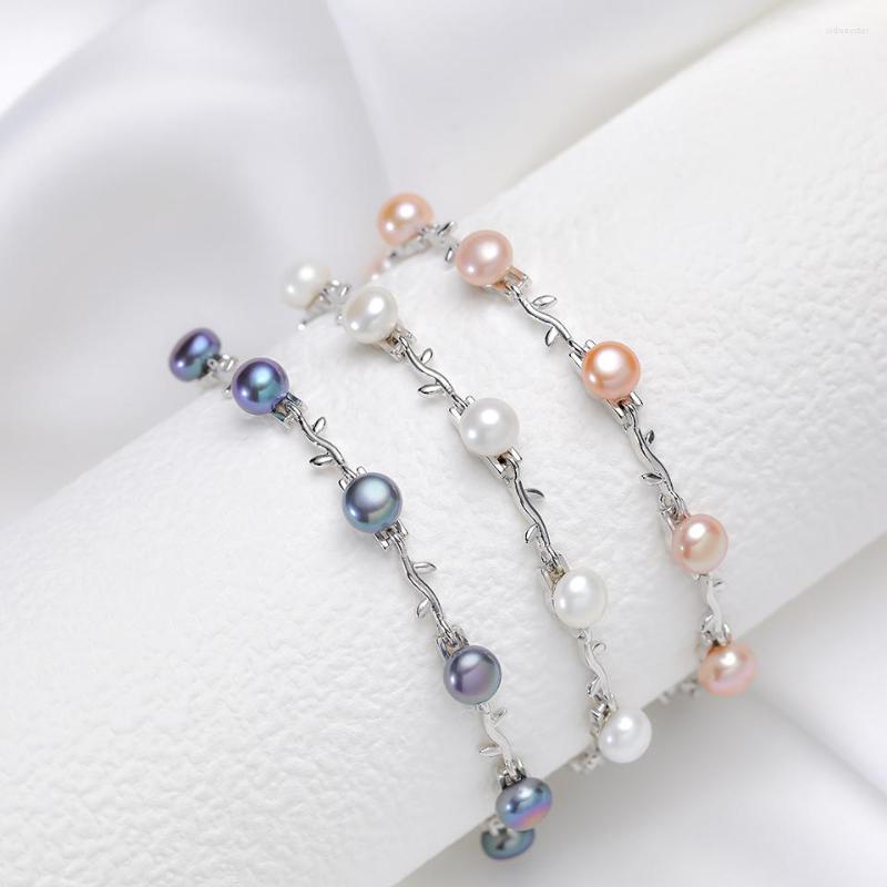 

Charm Bracelets 6MM Freshwater Pearl Bracelet For Women Jewelry On Hand Gifts Natural Stone Bangle Items With Homme