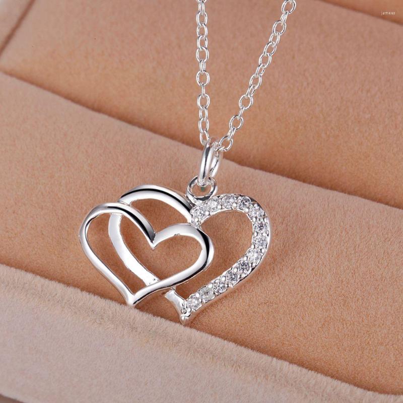 

Chains Love Heart Beautifulsilver Plated Necklace Silver Pendant Jewelry /YPGYQHFF SXNPIHCO