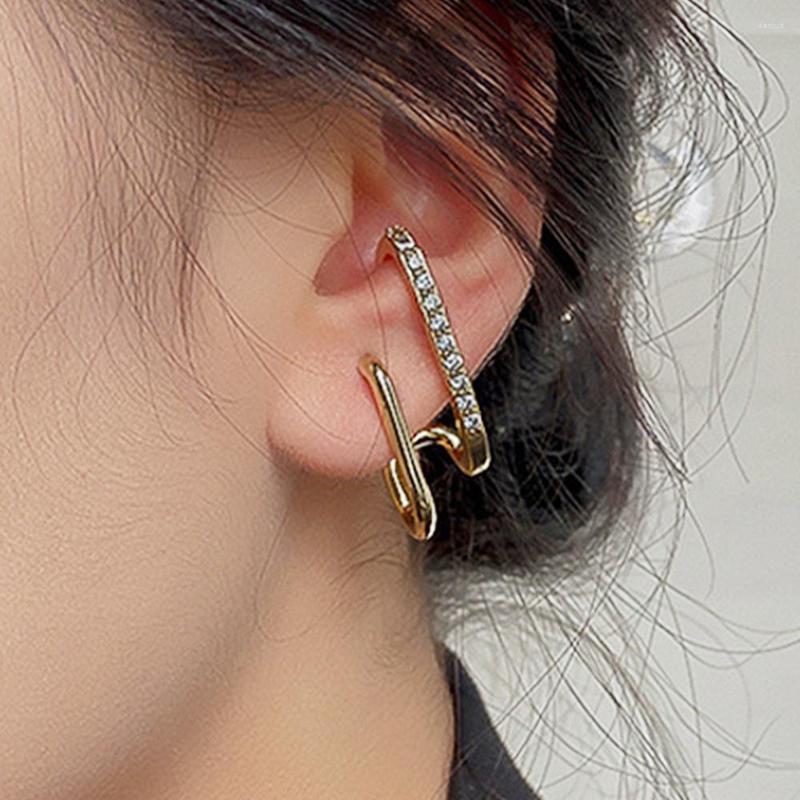 

Stud Earrings Luxury Zircon Double-deck Stainless Steel For Women Fashion Crystal 925 Silver Needle Sweet Ear Clip Girl Jewelry