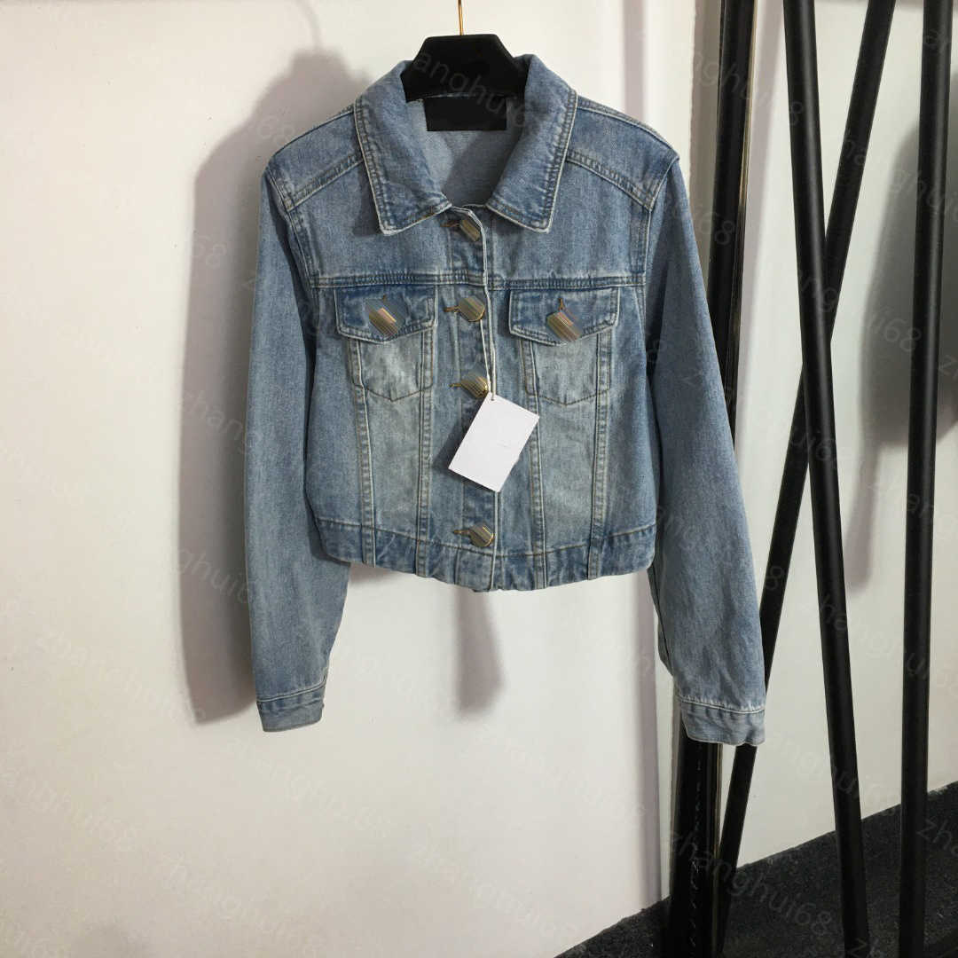 

23ss womens jacket womens designer clothing Lion head button single-breasted lapel long-sleeved denim jacket High quality Women Clothes