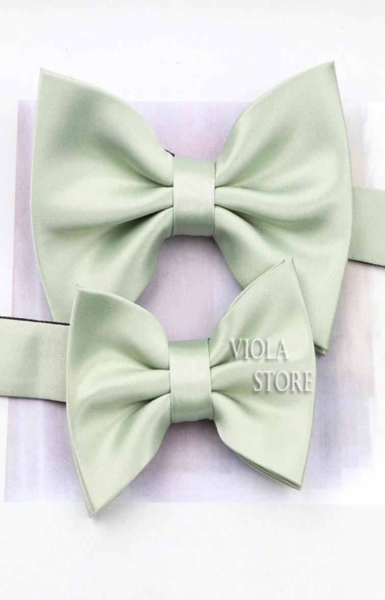 

Top Colors Pink Green Blue Solid Satin Parentchild Bowtie Set Men Women Kids Butterfly Party Wedding Bow Tie Accessory8650233