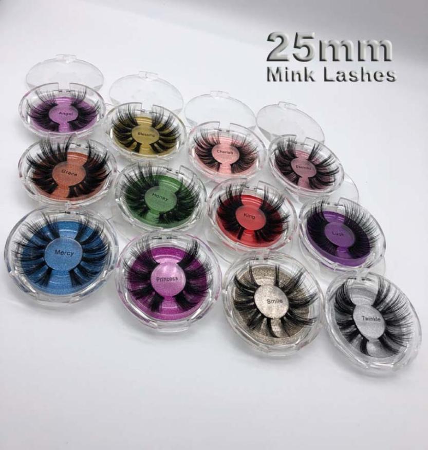 

3D Mink Eyelash 5D 25mm Long Thick Mink Lashes with eye lash packaging box eyes makeup maquillage8985901