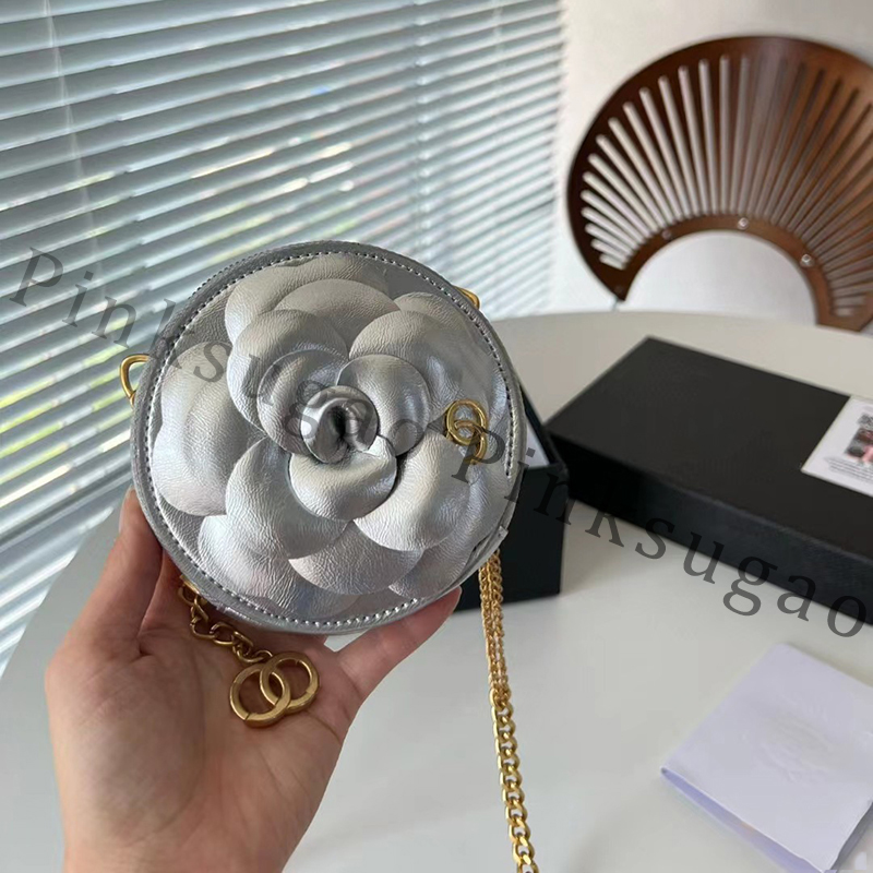 

Pink Sugao women shoulder bag crossbody chain bag coin purse fashion top quality camellia round bag genuine leather handbag shopping bag with box wxz-230628-115
