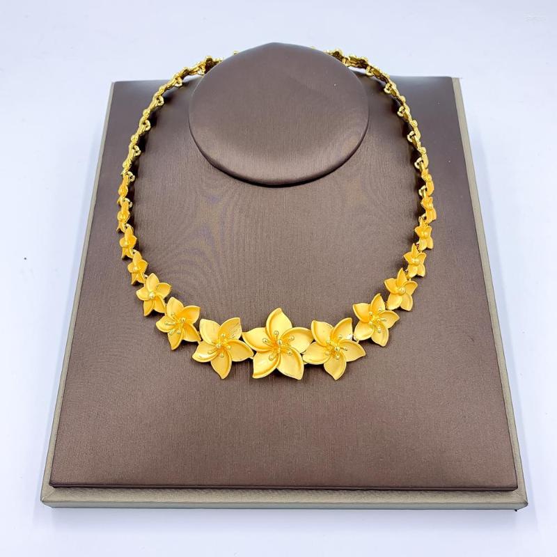

Chains Women Jewelry Sets African Bridal Wedding Gift Party Flower Necklace Bracelet Earrings Ring Luxury