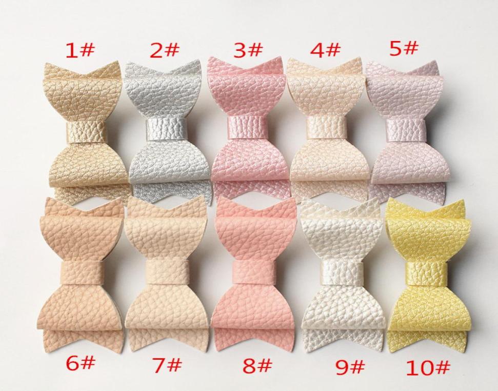 

New PU Leather Bowknot Hairpin 30pcslot Girls Fashion Hair Clips Cute Kids Bows Hairpins Barrettes2702027, Red