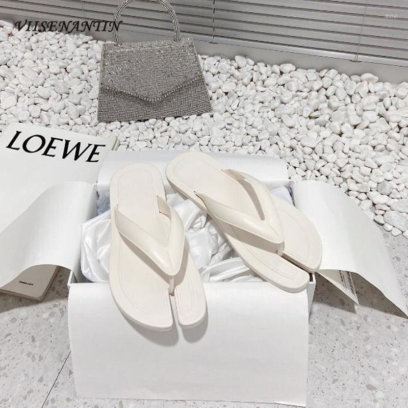 

Sandals Split Toe Women Flat Slides Summer Cool Casual Fashion Female Holiday Outdoor Leisure Mules Lazy Shoes High Quality Sapato, Black