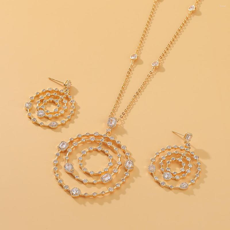 

Necklace Earrings Set Arrival African Women Long Chain Zircon & Bridal Jewelry Fashion Dubai Arabic Style Party Accessories, Picture shown