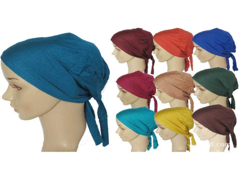 

2020 soft inner Hijab Caps Muslim stretch Turban cap Islamic Underscarf Bonnet hat female headband cap turbante mujer X08031339822
