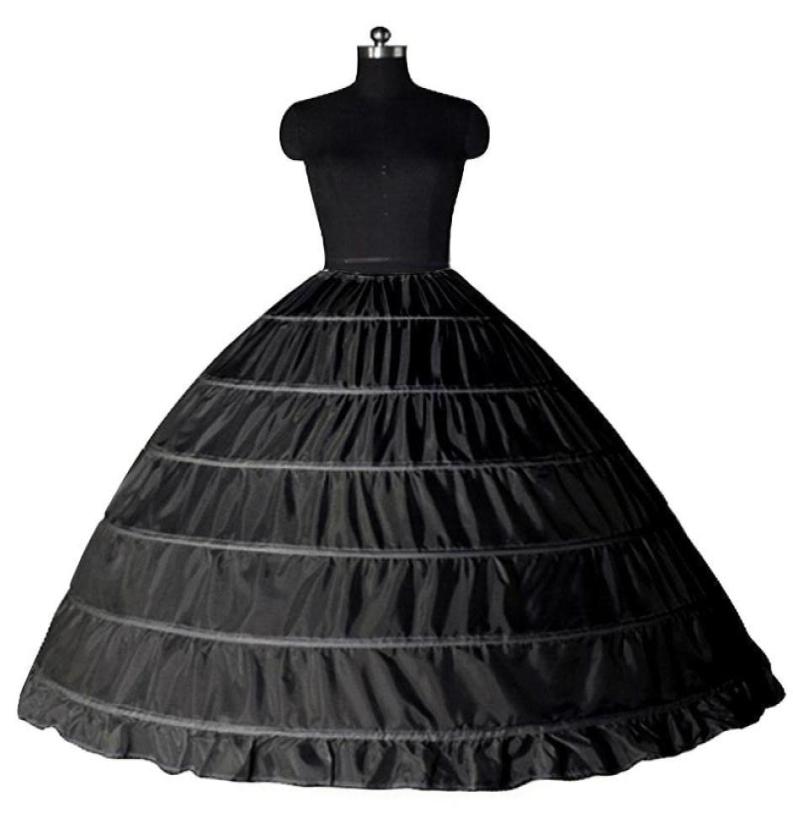 

White Black Ball Gown 6 Hoops Petticoat Wedding Slip Crinoline Bridal Underskirt Slip 6 Hoop Skirt Crinoline For Quinceanera Dress3948222